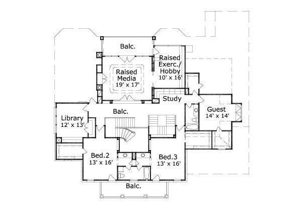 Colonial Floor Plan - Upper Floor Plan #411-769