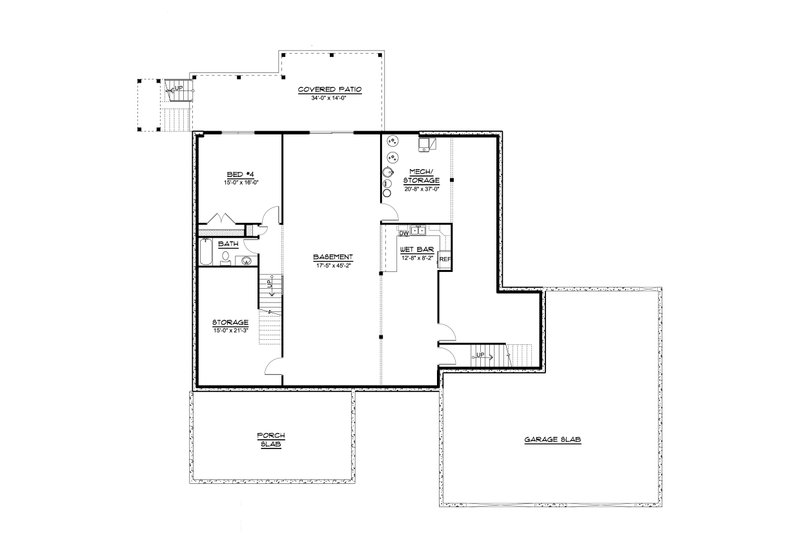 Dream House Plan - Floor Plan - Lower Floor for Country House Plan #1064-236 - 3 bed, 2.5 bath