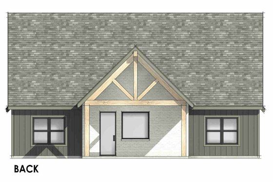 Exterior - Rear Elevation 1 for Cottage House Plan #1096-138 - 4 bed, 3 bath