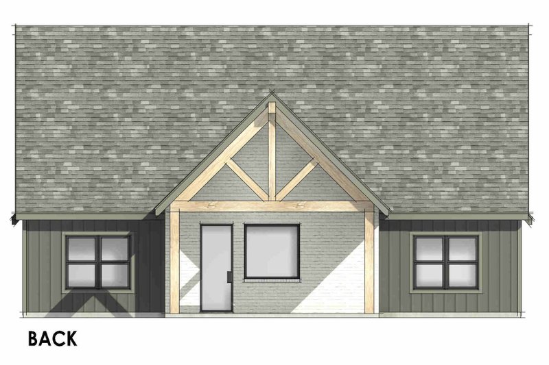 House Plan Design - Exterior - Rear Elevation 1 for Cottage House Plan #1096-138 - 4 bed, 3 bath