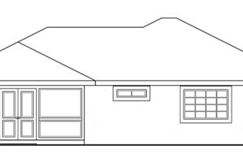 Home Plan - Exterior - Rear Elevation for Mediterranean House Plan #124-434 - 3 bed, 1 bath