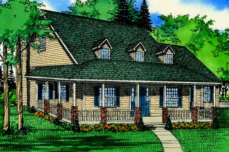 Architectural House Design - Country Exterior - Front Elevation Plan #405-122