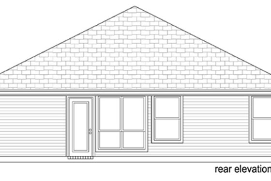 Exterior - Rear Elevation for Traditional House Plan #84-540 - 3 bed, 2 bath