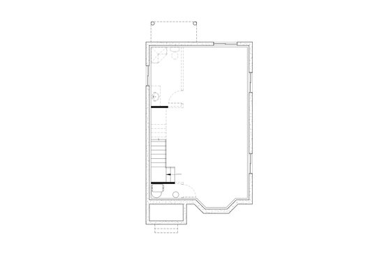 Floor Plan - Lower Floor for European House Plan #23-2103 - 3 bed, 1.5 bath