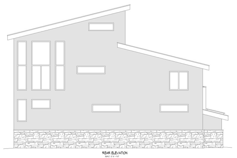 Dream House Plan - Exterior - Rear Elevation for Modern House Plan #932-495 - 2 bed, 3 bath