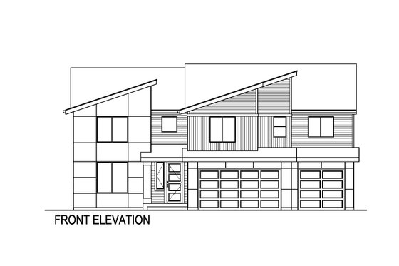 Exterior - Front Elevation 3 for Contemporary House Plan #569-85 - 5 bed, 3 bath