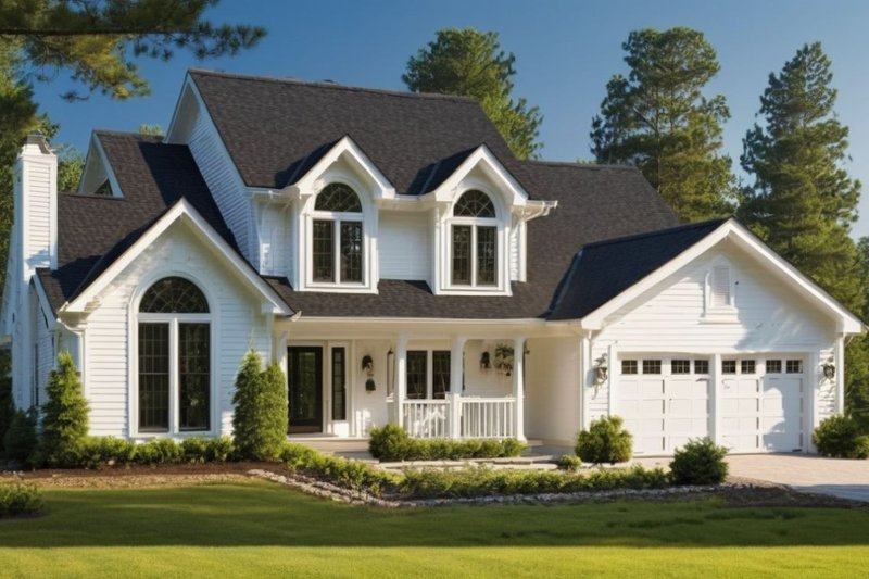 Architectural House Design - Farmhouse Exterior - Front Elevation Plan #3-196