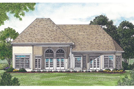 Exterior - Rear Elevation for Traditional House Plan #453-31 - 3 bed, 2.5 bath