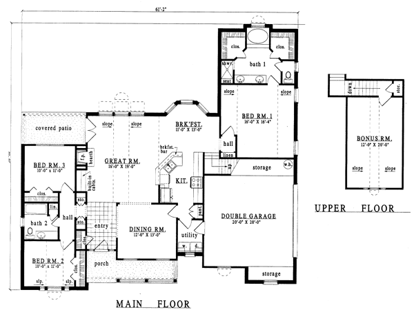 Country Floor Plan - Main Floor Plan #42-208