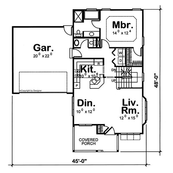 House Plan Design - Floor Plan - Main Floor for Farmhouse House Plan #20-2633 - 3 bed, 2.5 bath