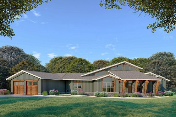 Exterior - Front Elevation for Contemporary House Plan #923-86 - 3 bed, 2.5 bath