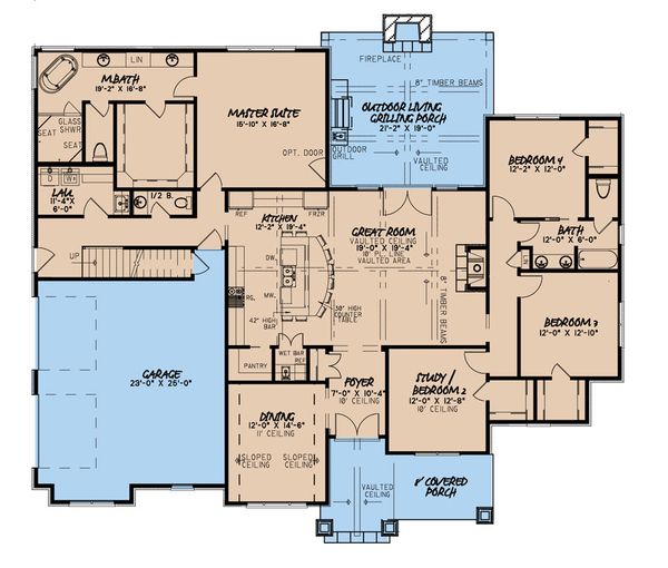 Home Plan - Craftsman Floor Plan - Main Floor Plan #923-172
