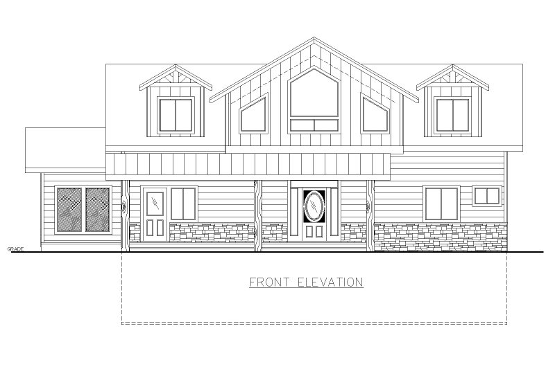 Architectural House Design - Exterior - Front Elevation 3 for Farmhouse House Plan #117-1024 - 3 bed, 3.5 bath