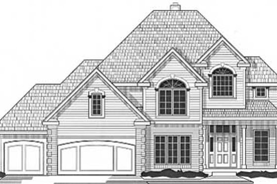 Exterior - Front Elevation for Traditional House Plan #67-547 - 4 bed, 3.5 bath