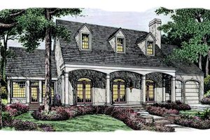 Southern Exterior - Front Elevation Plan #406-146