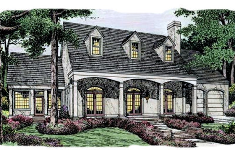 House Blueprint - Southern Exterior - Front Elevation Plan #406-146