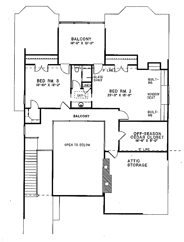 Home Plan - European Floor Plan - Upper Floor Plan #17-202