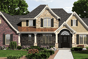 Home Plan - European Exterior - Front Elevation Plan #46-472