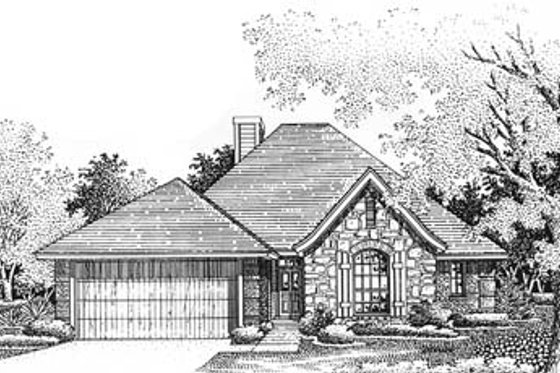 Exterior - Front Elevation for European House Plan #310-570 - 3 bed, 2 bath