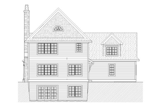 Exterior - Rear Elevation for Traditional House Plan #901-81 - 4 bed, 3.5 bath