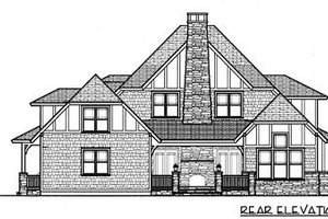Exterior - Rear Elevation for European House Plan #413-131 - 4 bed, 3.5 bath