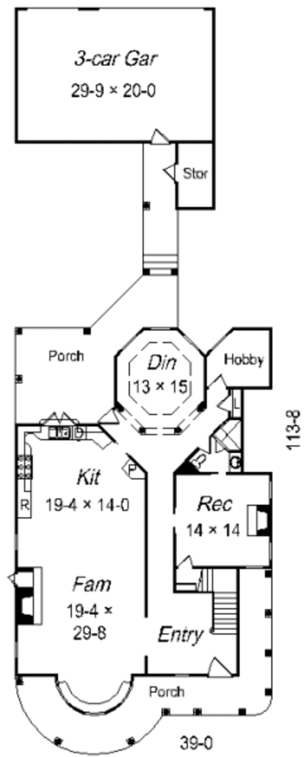 Traditional Floor Plan - Main Floor Plan #329-283