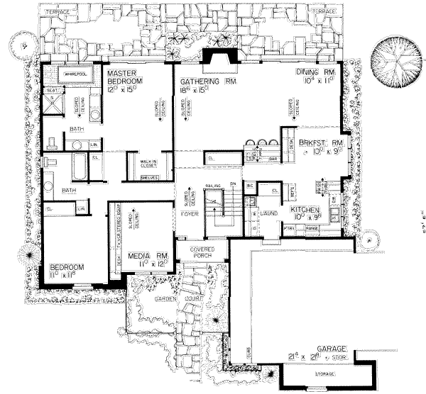 Architectural House Design - Ranch Floor Plan - Main Floor Plan #72-452
