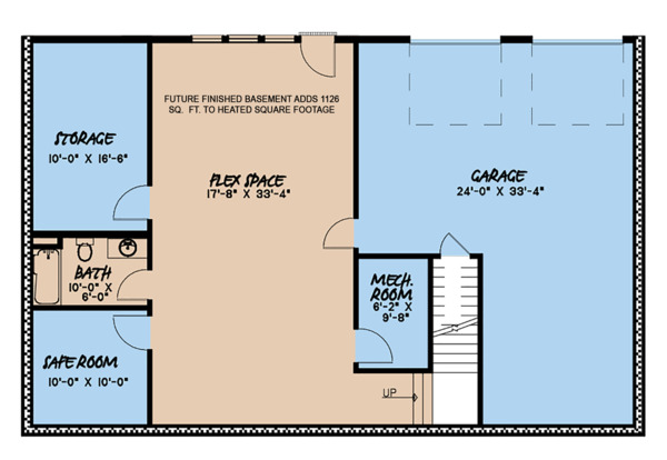 Country Floor Plan - Lower Floor Plan #923-126