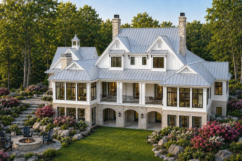 Dream House Plan - Exterior - Rear Elevation 1 for Farmhouse House Plan #928-445 - 4 bed, 4.5 bath