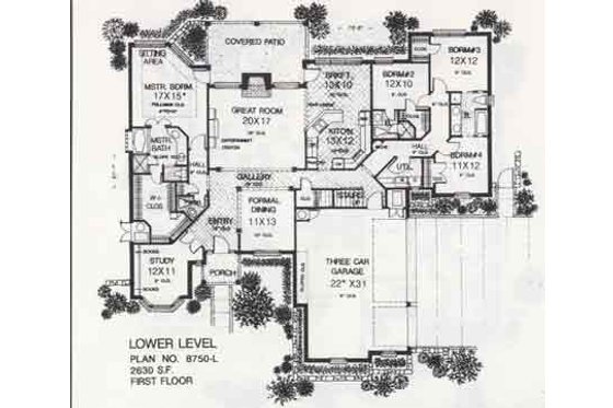 Floor Plan - Main Floor for Colonial House Plan #310-841 - 4 bed, 3.5 bath
