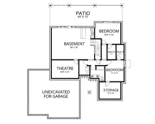 Home Plan - Traditional Floor Plan - Lower Floor Plan #112-194