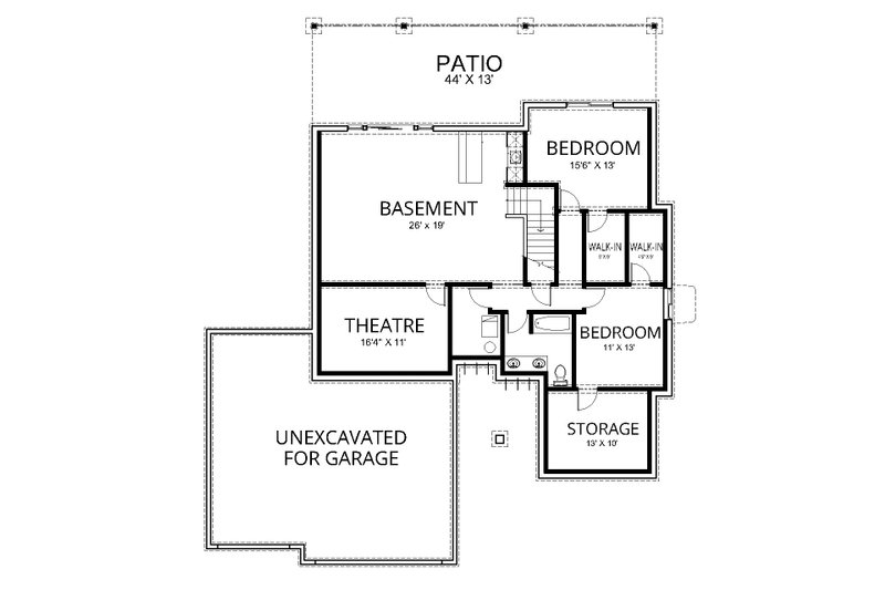 Home Plan - Floor Plan - Lower Floor for Traditional House Plan #112-194 - 4 bed, 3 bath