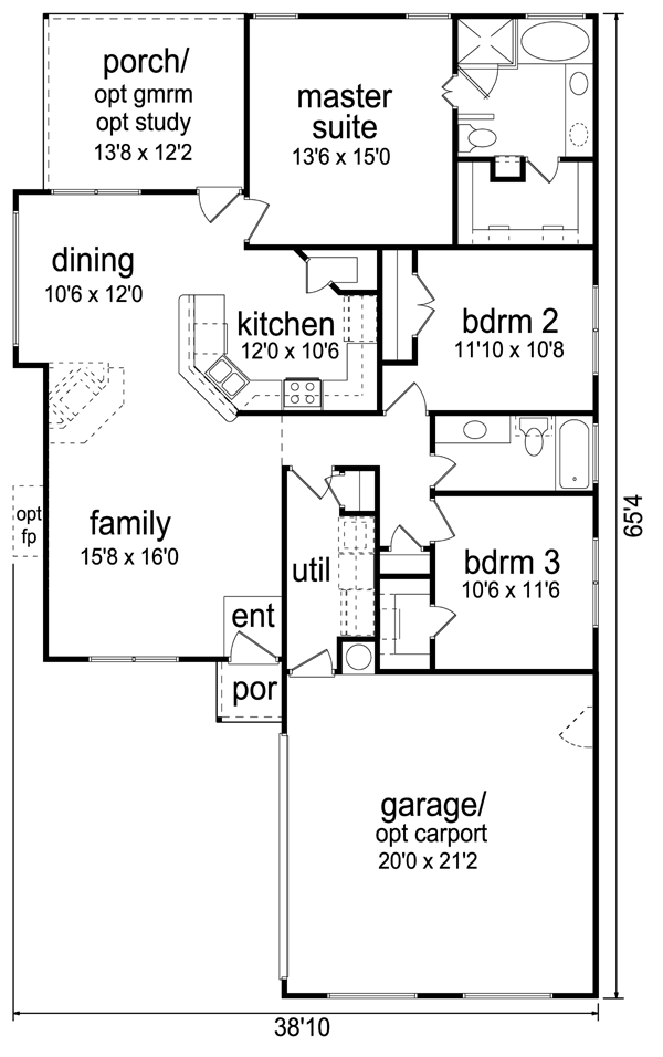 Modern Floor Plan - Main Floor Plan #84-515