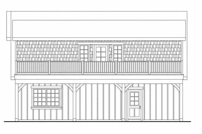 Architectural House Design - Exterior - Other Elevation 1 for Farmhouse House Plan #124-893, 1 bath