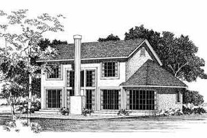 Exterior - Rear Elevation for Traditional House Plan #72-378 - 3 bed, 2.5 bath