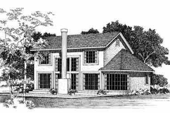 Exterior - Rear Elevation for Traditional House Plan #72-378 - 3 bed, 2.5 bath