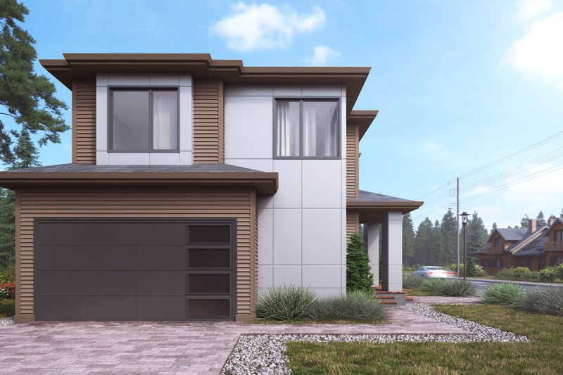 House Blueprint - Contemporary Exterior - Front Elevation Plan #1066-136