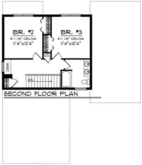 Craftsman Floor Plan - Upper Floor Plan #70-1265