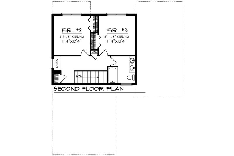 Dream House Plan - Floor Plan - Upper Floor for Craftsman House Plan #70-1265 - 3 bed, 2.5 bath