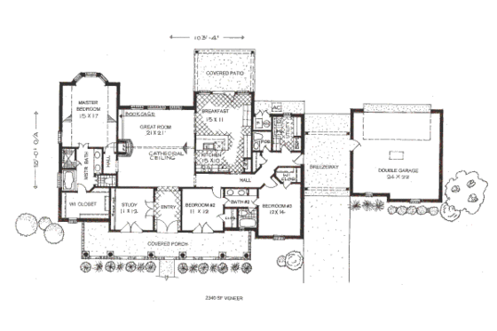 Floor Plan - Main Floor for Traditional House Plan #310-647 - 3 bed, 2.5 bath