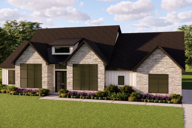 Architectural House Design - Exterior - Front Elevation 4 for Modern House Plan #1119-16 - 4 bed, 3 bath