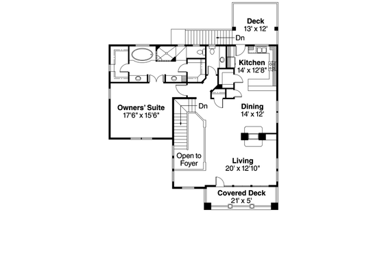 Floor Plan - Upper Floor for Craftsman House Plan #124-619 - 3 bed, 3.5 bath