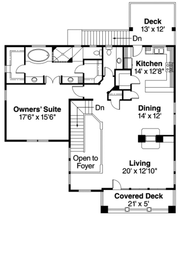 Home Plan - Craftsman Floor Plan - Upper Floor Plan #124-619