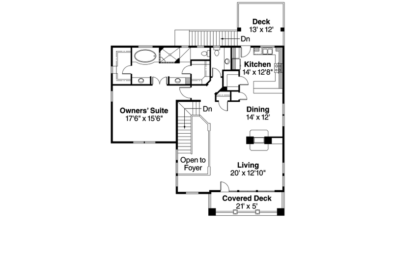 Home Plan - Floor Plan - Upper Floor for Craftsman House Plan #124-619 - 3 bed, 3.5 bath