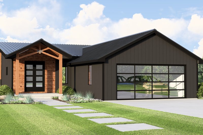 House Blueprint - Modern Exterior - Front Elevation Plan #1064-383