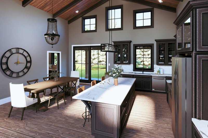 House Design - Interior - Dining Room for Barndominium House Plan #44-296 - 3 bed, 2 bath