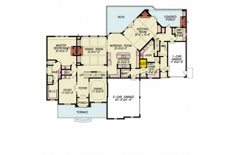 Dream House Plan - Floor Plan - Main Floor for Traditional House Plan #54-695 - 4 bed, 3 bath