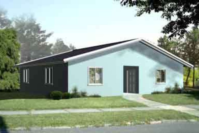 House Blueprint - Adobe / Southwestern Exterior - Front Elevation Plan #1-1097