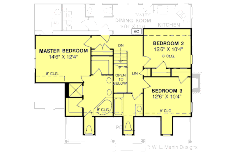 Home Plan - Floor Plan - Upper Floor for Country House Plan #20-302 - 3 bed, 2.5 bath