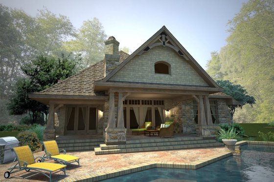 Exterior - Rear Elevation for Craftsman House Plan #120-178 - 4 bed, 4 bath